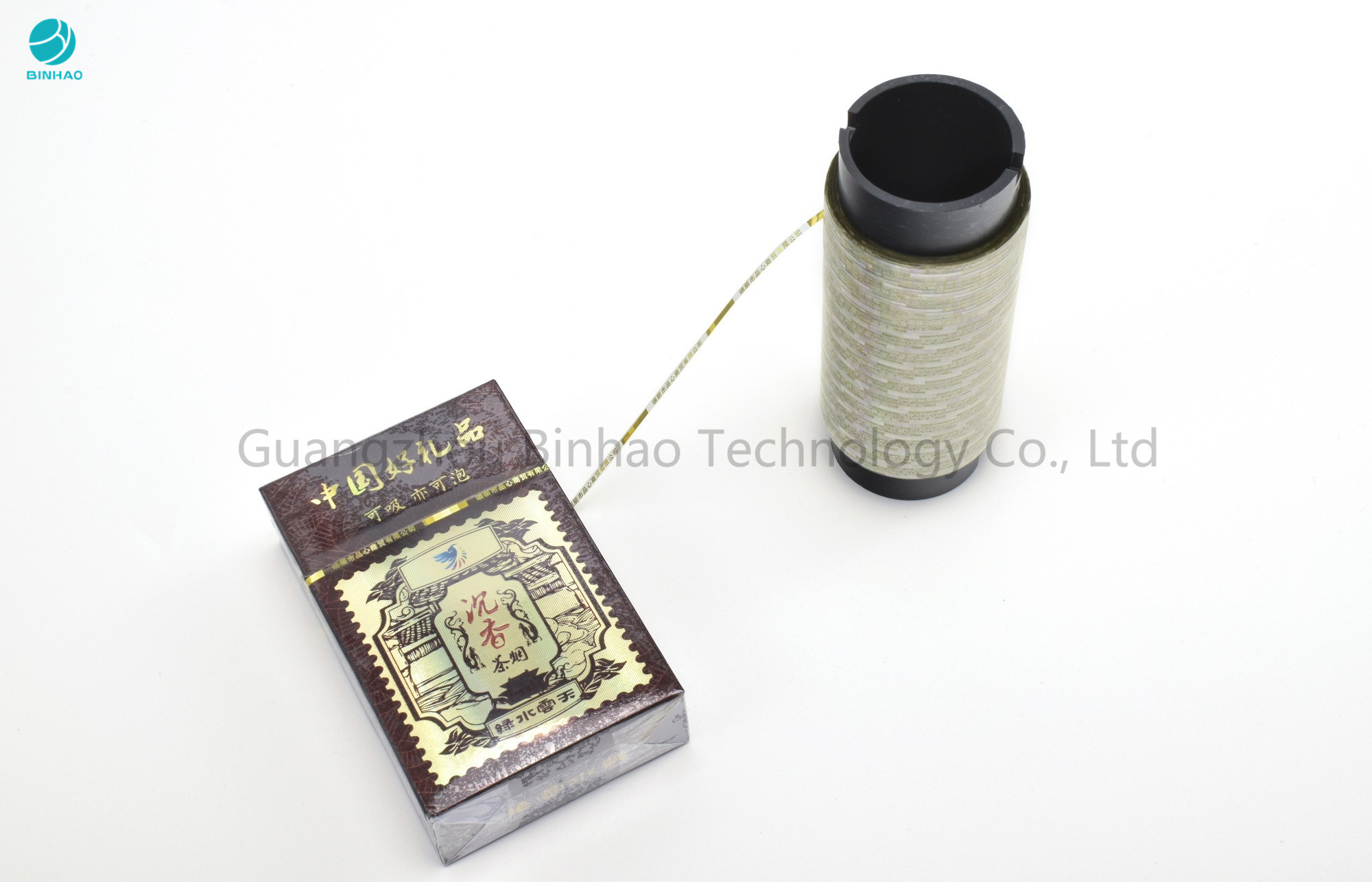Hoge Gouden Holografische Scheurstrookband voor Sigaretdoos Verpakking in 40 Micronmopp Materiaal
