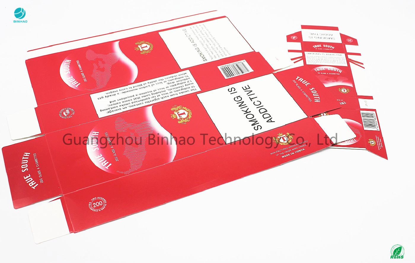 De Chinese Rode Populaire 7.8mm Verpakking van Koningssize cigarette box in de Machine van GD